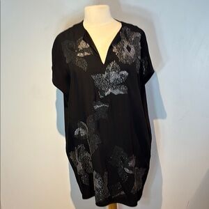 Diane von Furstenberg Kora embellished crepe de chine mini shift dress size 10P